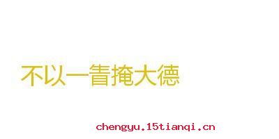 不以一眚掩大德的成语故事